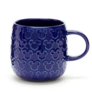 Disney Coffee Mug Raised Mickey Icons Homestead Cobalt Blue 16oz - NWT
